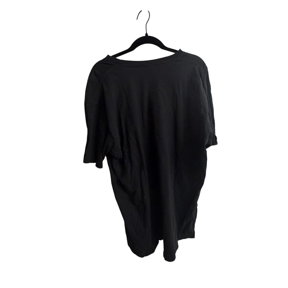 American Apparel Black T-Shirt 2XL Embroidered Peach Logo 100% Cotton - Picture 3 of 6